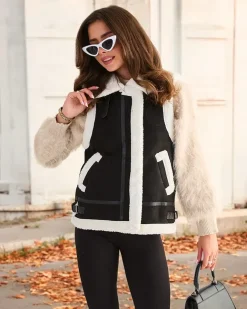 Royalfashion Kamizelka damska z kożuszkiem