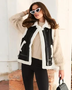 Royalfashion Kamizelka damska z kożuszkiem