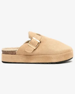 Royalfashion Kapcie damskie z kożuszkiem i klamrą Kajis