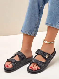 Royalfashion Klapki damskie z plecionką Delibeli