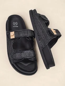 Royalfashion Klapki damskie z plecionką Delibeli