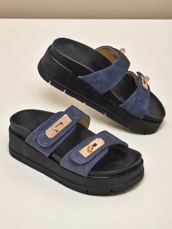 Royalfashion Klapki damskie na platformie z klamerkami Dalia