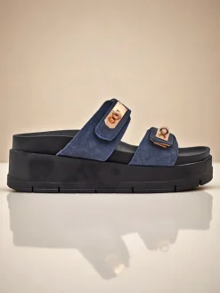 Royalfashion Klapki damskie na platformie z klamerkami Dalia