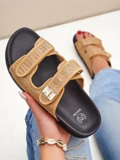 Royalfashion Klapki damskie z plecionką Delibeli