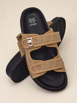 Royalfashion Klapki damskie z plecionką Delibeli