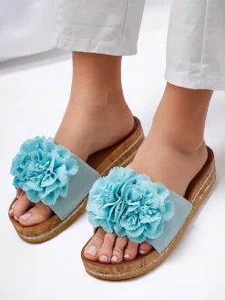 Royalfashion Klapki damskie z kwiatuszkami Focce