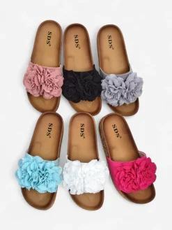 Royalfashion Klapki damskie z kwiatuszkami Focce