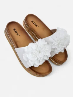 Royalfashion Klapki damskie z kwiatuszkami Focce