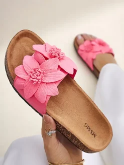 Royalfashion Klapki damskie z kwiatuszkami Foules