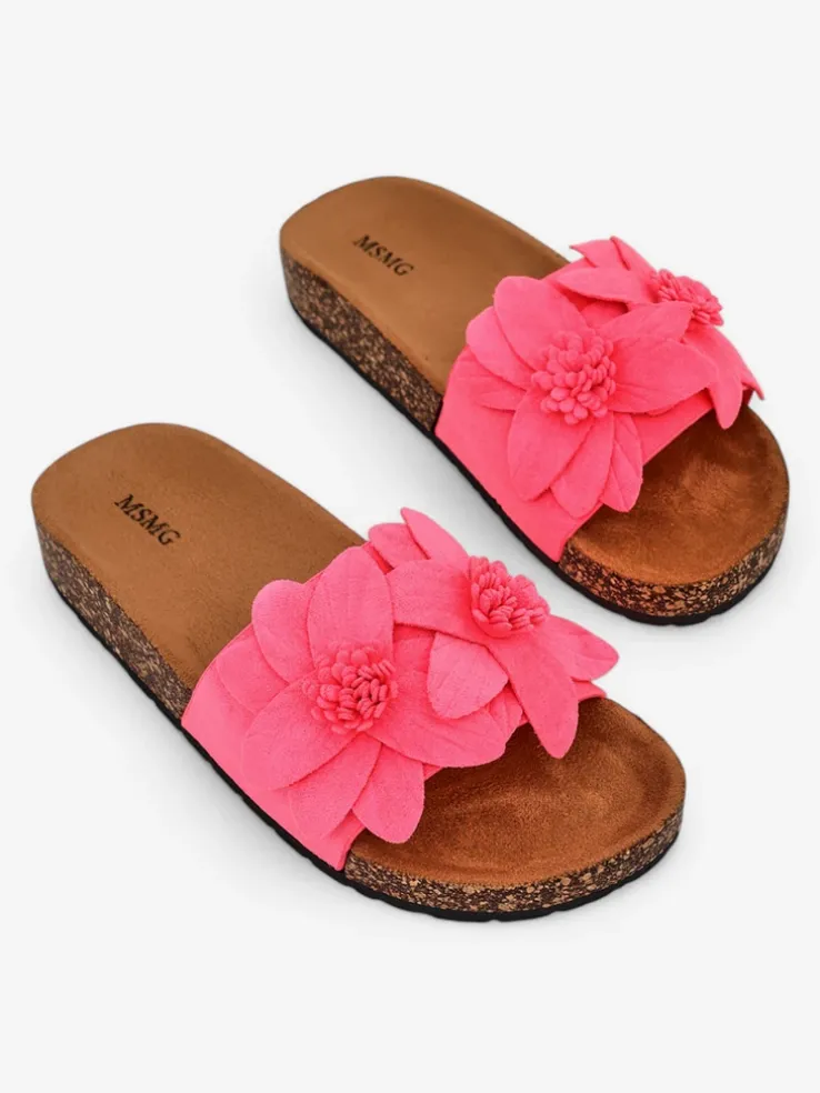 Royalfashion Klapki damskie z kwiatuszkami Foules