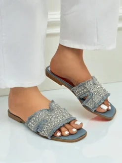 Royalfashion Klapki damskie z cyrkoniami CrystalEase