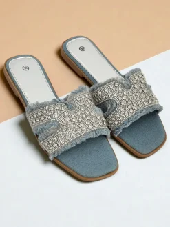 Royalfashion Klapki damskie z cyrkoniami CrystalEase