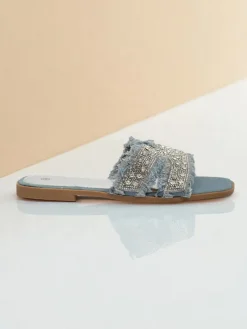 Royalfashion Klapki damskie z cyrkoniami CrystalEase