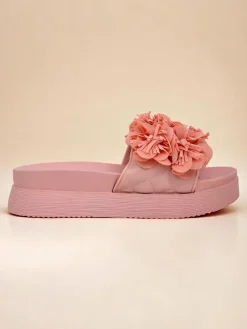 Royalfashion Klapki damskie z kwiatuszkami Frezja