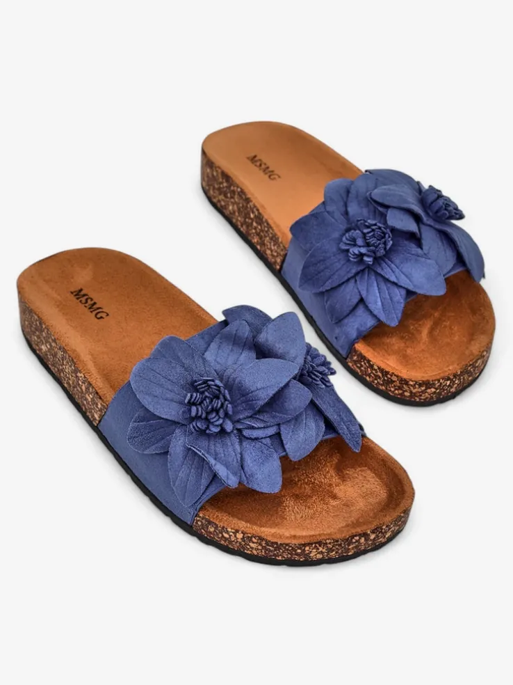 Royalfashion Klapki damskie z kwiatuszkami Foules