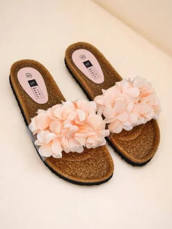 Royalfashion Klapki damskie z kwiatuszkami Flora Soft