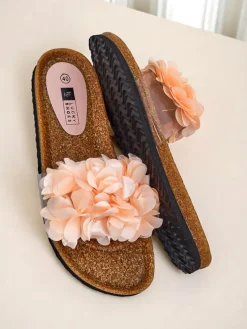 Royalfashion Klapki damskie z kwiatuszkami Flora Soft