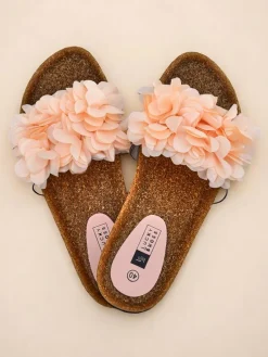 Royalfashion Klapki damskie z kwiatuszkami Flora Soft