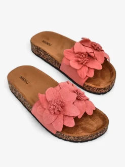 Royalfashion Klapki damskie z kwiatuszkami Foules