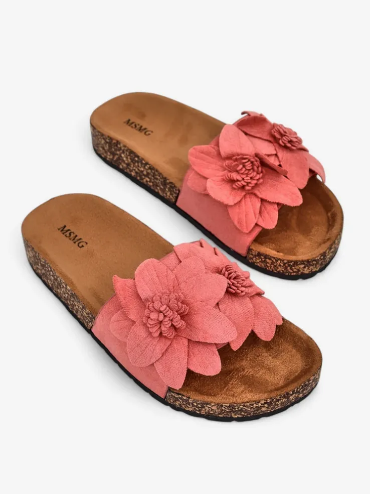 Royalfashion Klapki damskie z kwiatuszkami Foules