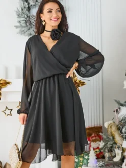 Royalfashion Klasyczna damska sukienka do kolana