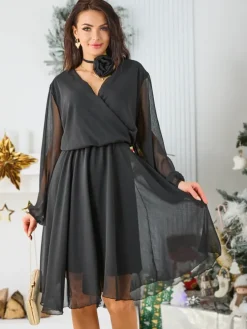 Royalfashion Klasyczna damska sukienka do kolana