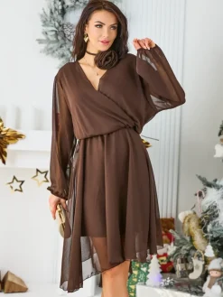 Royalfashion Klasyczna damska sukienka do kolana