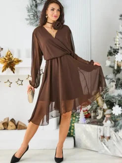 Royalfashion Klasyczna damska sukienka do kolana