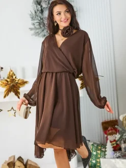 Royalfashion Klasyczna damska sukienka do kolana