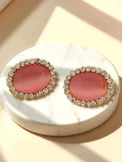 Royalfashion Klipsy kolczyki damskie z kryształem i cyrkoniami