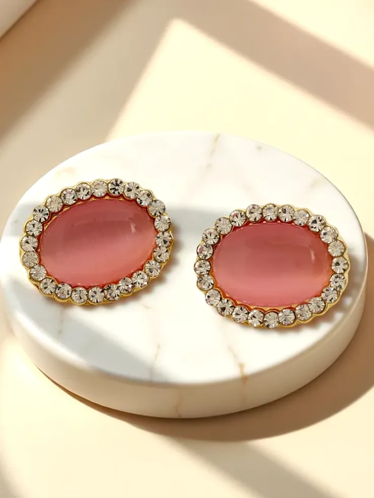 Royalfashion Klipsy kolczyki damskie z kryształem i cyrkoniami