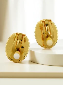 Royalfashion Klipsy kolczyki damskie z kryształem i cyrkoniami