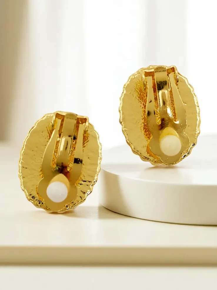 Royalfashion Klipsy kolczyki damskie z kryształem i cyrkoniami