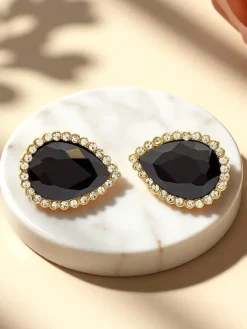 Royalfashion Klipsy kolczyki damskie z kryształem i cyrkoniami