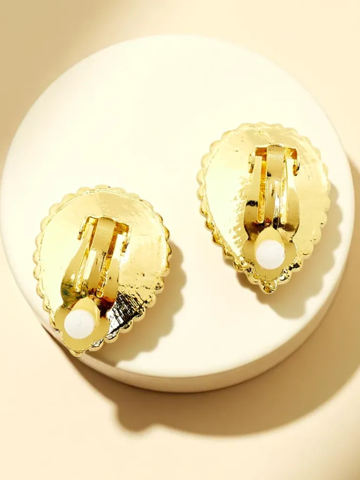 Royalfashion Klipsy kolczyki damskie z kryształem i cyrkoniami