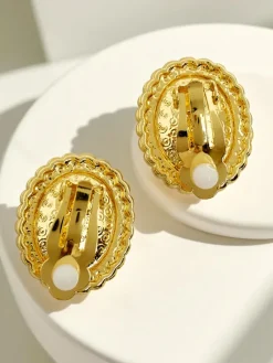 Royalfashion Klipsy kolczyki damskie z kryształem i cyrkoniami