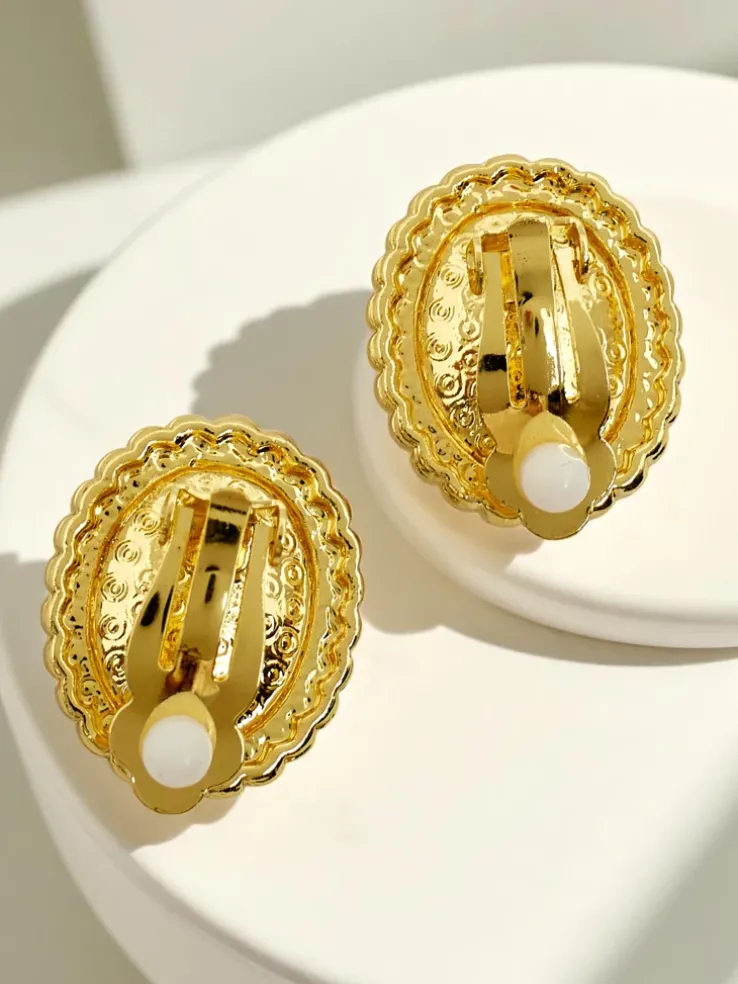 Royalfashion Klipsy kolczyki damskie z kryształem i cyrkoniami