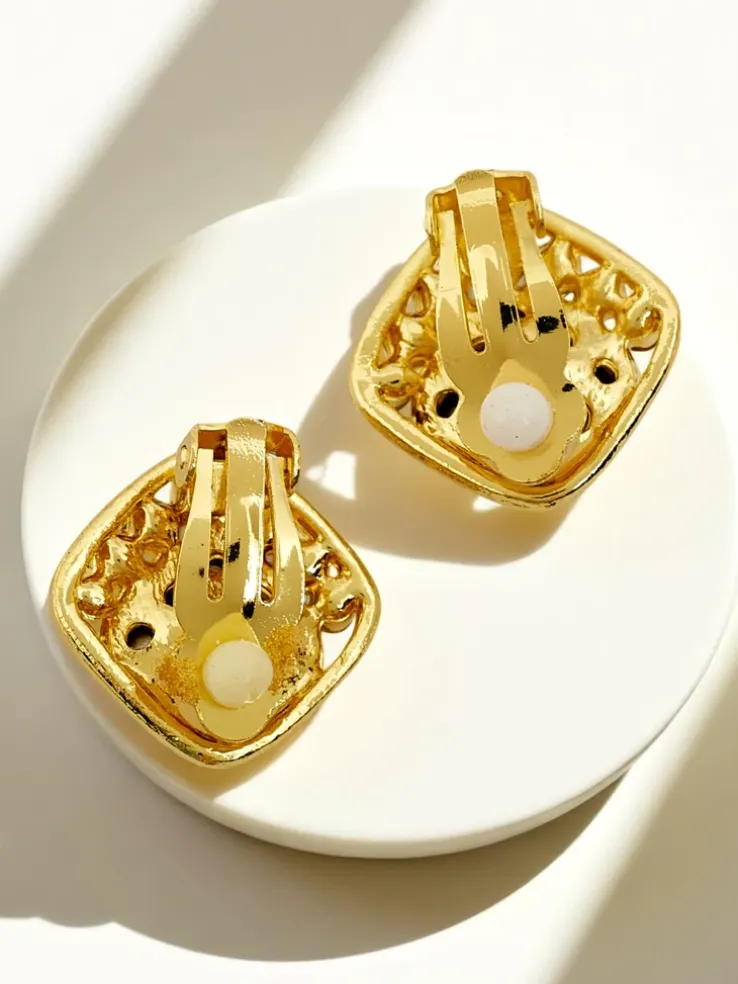 Royalfashion Klipsy kolczyki damskie z kryształem i cyrkoniami