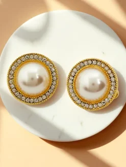 Royalfashion Klipsy kolczyki damskie z perełką Aurelia Perla
