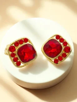 Royalfashion Klipsy kolczyki damskie z kryształem i cyrkoniami