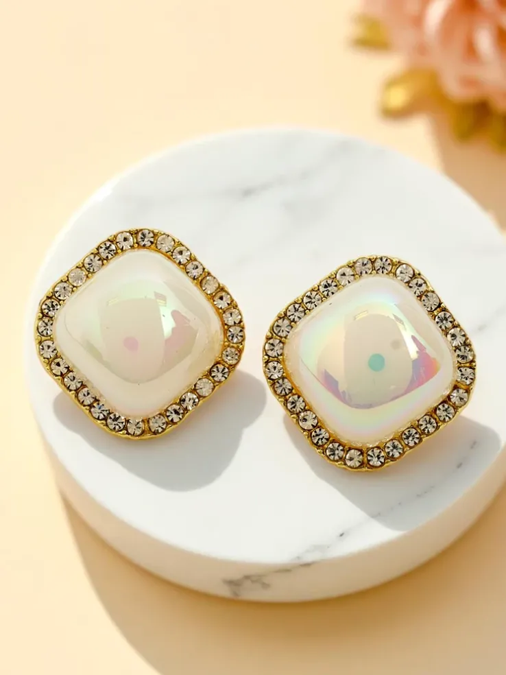 Royalfashion Klipsy kolczyki damskie z perełką Aurelia Perla