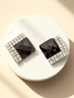 Royalfashion Klipsy kolczyki damskie z kryształem i cyrkoniami