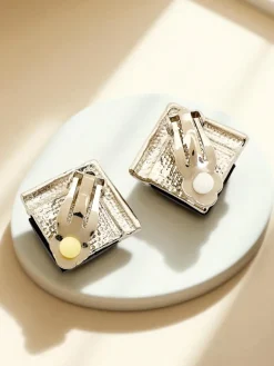 Royalfashion Klipsy kolczyki damskie z kryształem i cyrkoniami