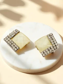 Royalfashion Klipsy kolczyki damskie z kryształem i cyrkoniami