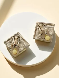 Royalfashion Klipsy kolczyki damskie z kryształem i cyrkoniami