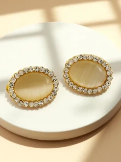 Royalfashion Klipsy kolczyki damskie z kryształem i cyrkoniami