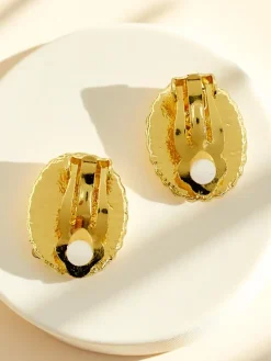 Royalfashion Klipsy kolczyki damskie z kryształem i cyrkoniami