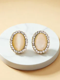 Royalfashion Klipsy kolczyki damskie z kryształem i cyrkoniami