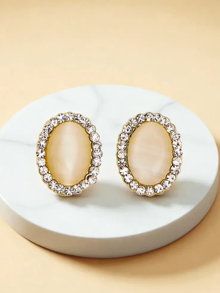 Royalfashion Klipsy kolczyki damskie z kryształem i cyrkoniami