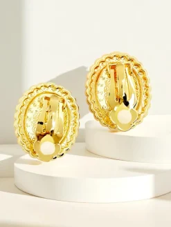 Royalfashion Klipsy kolczyki damskie z kryształem i cyrkoniami